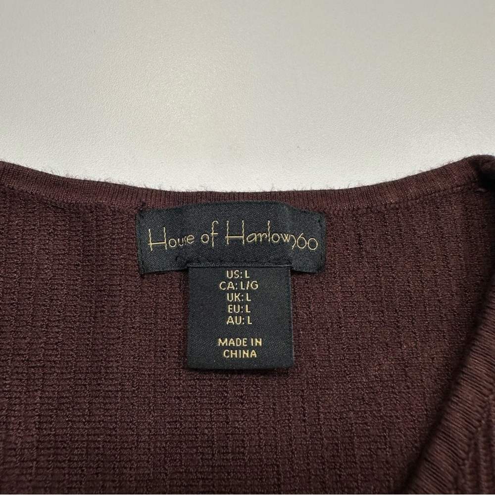 House of Harlow 1960 Brown Ribbed Tank Top Large - Picture 4 of 7